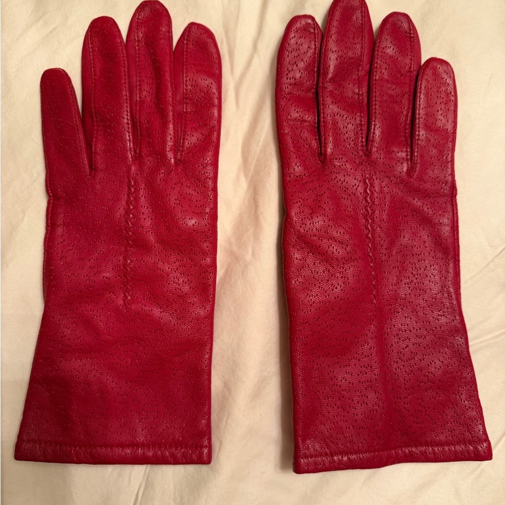 Classic Red Leather Gloves